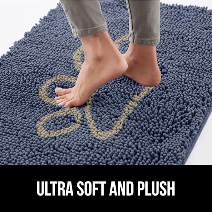GORILLA GRIP SOAKSTOPPER Dog Door Mat, 30x20 Machine Washable Rug Absorbent Doormat Captures Moisture Mud Dirt, Quick Dry Soft Chenille Entryway Rugs Indoor Entrance Mats for Dog Paws, Navy - Image 7