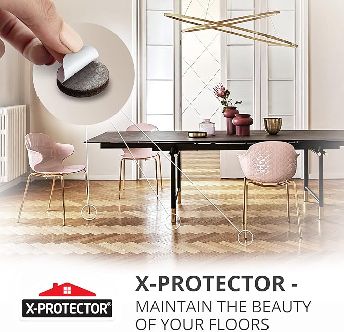 Felt Furniture Pads X-PROTECTOR 181 PCS Premium Furniture Pads - Felt Pads Furniture Feet Best Wood Floor Protectors - Protect Your Hardwood & Laminate Flooring! - Image 6
