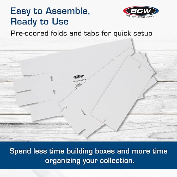 BCW Shoe Storage Card Box - 3 ct | Cardboard Box for Trading & Collectible Cards | Holds 1600 Standard Cards or 300 3x4 Toploaders | Gaming Card Organizer Box | Assembly Required - Image 5