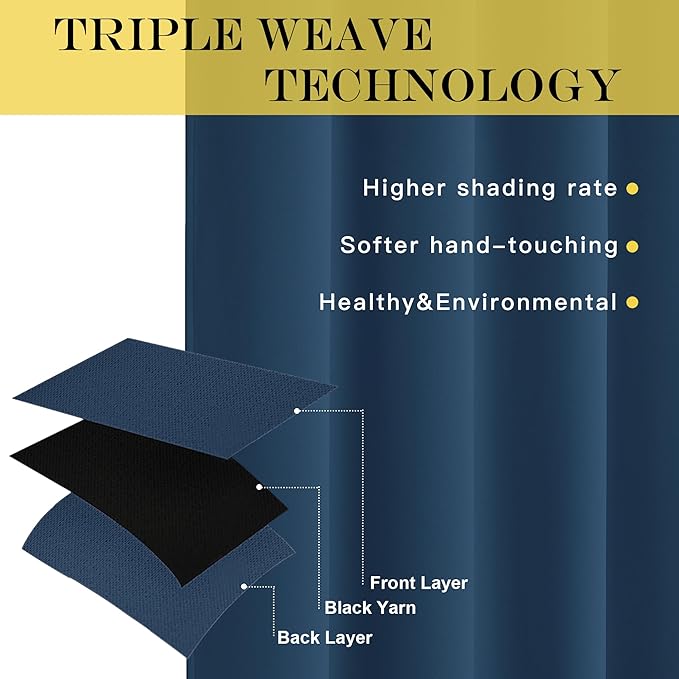 NICETOWN Blackout Curtain Drape for Bedroom - Light Reducing Thermal Insulated Solid Grommet Room Darkening Window Curtain 90 inches Long for Living Room (Moroccan Blue, 1 Piece, W66 x L90) - Image 4
