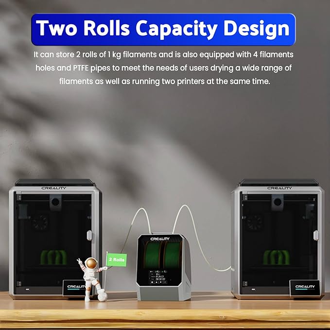 Creality Official Space Pi Filament Dryer Plus, 3D Printer Filament Dryer Box with 4" Touchscreen & PTC 360° Heating, One-Key Setting for 1.75/2.85mm PLA PETG ABS TPU Nylon (Double Rolls) - Image 3