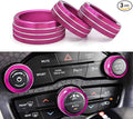 Auprite Climate Control Knob Covers for Challenger Accessories 2015-2023 2024, for Dodge Charger 2015-2023 2024, for Dodge Chrysler 300/300s 2015-2024,3Pcs Kit (Pink) by Auprite