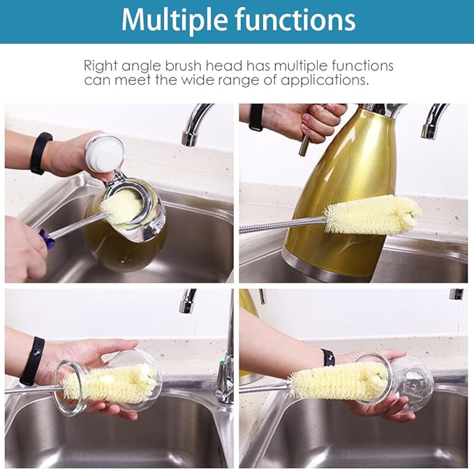 Long Bottle Brush Cleaner -16" Bottle Cleaning Brush Flexional Water Bottle Cleaner Washer Tool for Water Bottles,Cup,Tumblers or Wine Stemware - Image 4