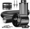 Hon&Guan 8" Air Filtration Kit: 8 Inch Inline Duct Fan with Speed Controller, 16" High Carbon Filter, 16 Ft Ducting & Rubber Coupler, Ventilation System for Grow Tents, Indoor Gardening, Hydroponics by HonGuan