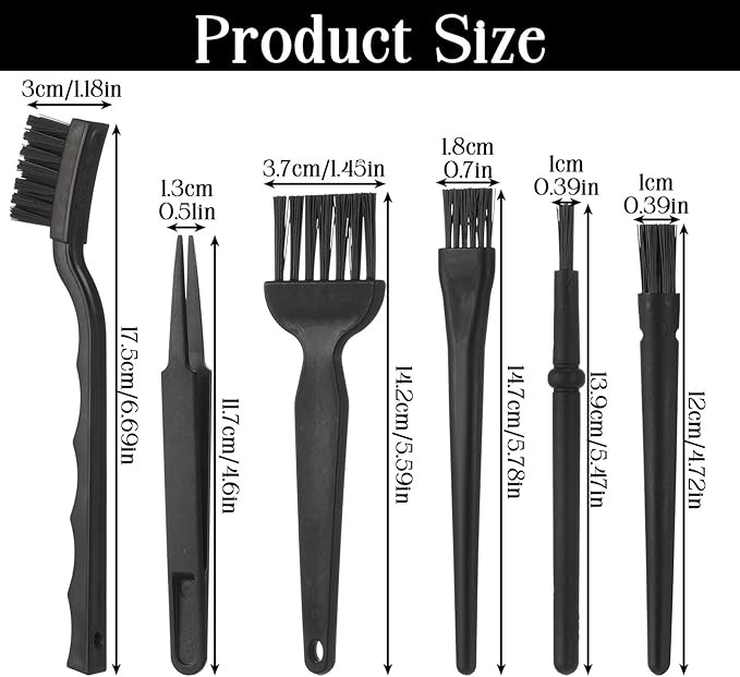 6 Pack Small Cleaning Brush Set Anti Static Small Cleaning Brushes for Tight Spaces, Electronics, Computer Keyboards, Laptops, Sewing Machines, and More - Image 2