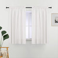 L.Z.E Privacy Sheer Curtains 45 Inch Length 2 Panels Set White Light Filtering Non-See-Through Curtains & Drapes for Living Room Bedroom Nursery Dual Rod Pocket Solid Short (55" W x 45" L) by LZE