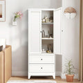 Kitchen Pantry Storage Cabinets with Drawers, 72" Tall Kitchen Cupboard Metal Pantry Cabinet with Adjustable Shelves, for Home Office Living Dining Room, Assembly Required(White) by EKJOfficials