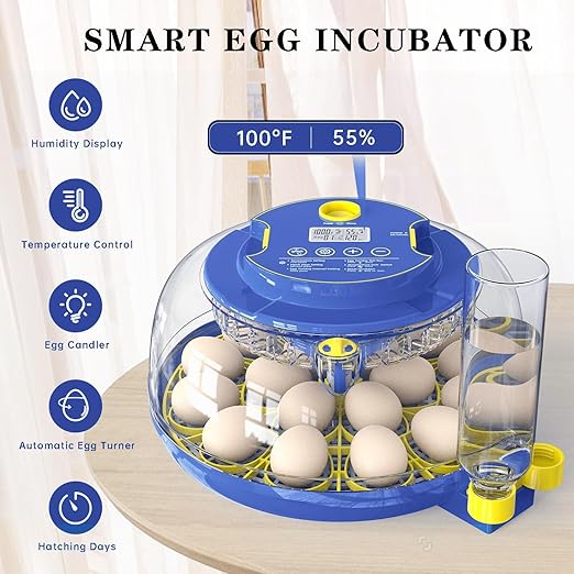 Incubators for Hatching Eggs, 18-Egg Incubator with Automatic Egg Turning and Humidity Control, Egg Candler, External Water Filling, Incubator for Chicken Eggs - Image 7