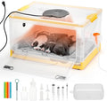 TURBRO 85L Pet Incubator, Precision Temperature Control for Puppy & Kitten Care, with Adjustable Fan Speed, Multifunctional LED Panel, Respiratory Support Nebulizer, Humidity Monitoring by TURBRO