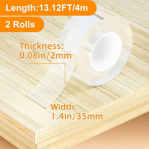 1.4 in x 13.12 ft,Clear Soft Corner Protectors for Furniture Strip,Sharp Edge & Table Bumper,Window Edge,Wall Protector, Soft Corner Guards Safe for Proof,Table Corner Protectors in Family, 2 Rolls - Image 2