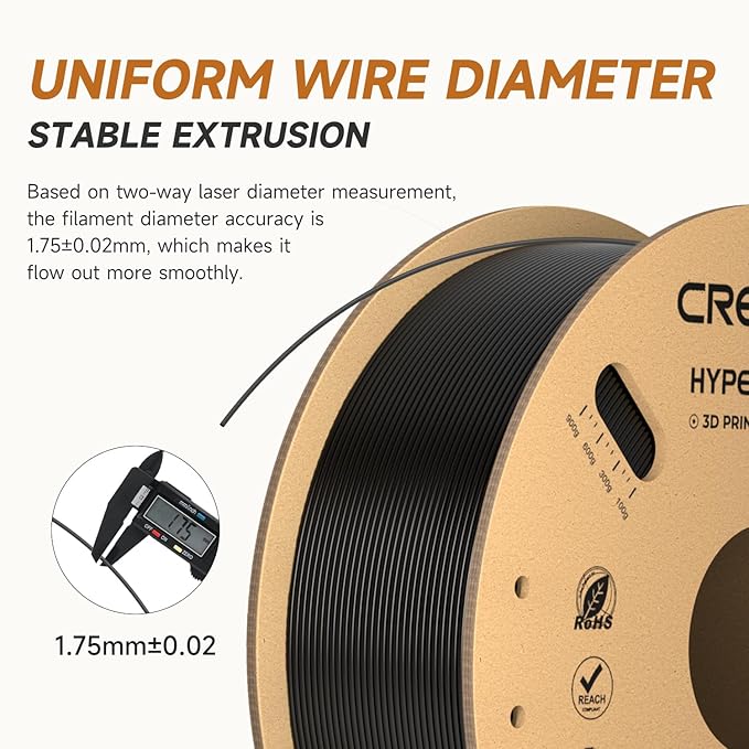 Creality Hyper PLA Filament 1.75mm Black & Grey 2KG, 30-600mm/s High Speed PLA Rapid 3D Printer Filament, 2 Pack 1kg Spool(2.2lbs), Dimensional Accuracy +/-0.02mm, Fit Most FDM 3D Printers - Image 2