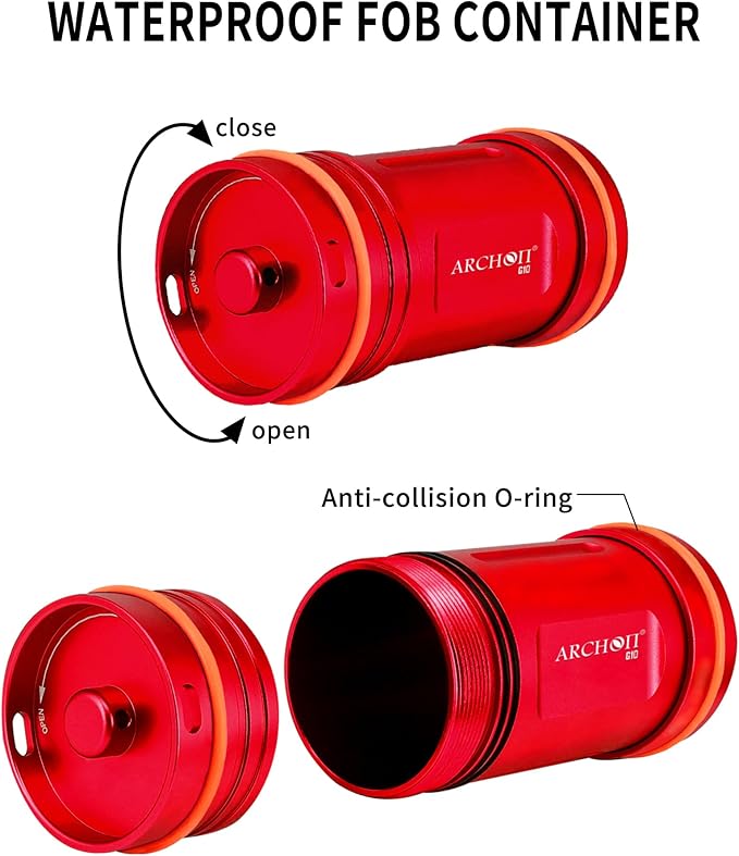 ARCHON Aluminum Alloy Waterproof Car Key Holder FOB Case, Keychain Dry Storage Box for Swimming,Diving Essential, Small Bag Kit for Boating - Image 4