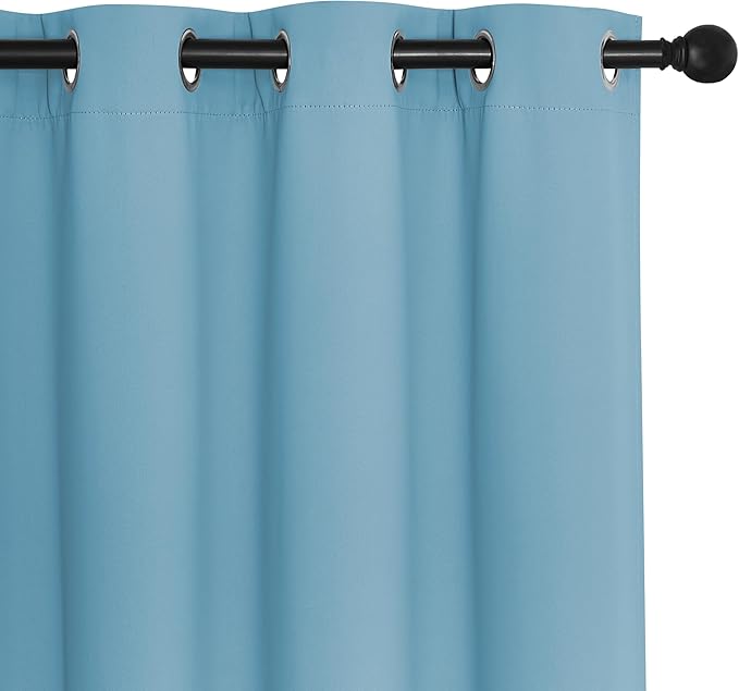 NICETOWN Blackout Sliding Glass Door Curtains, Room Darkening Thermal Insulated Curtains for Living Room Bedroom, Extra Wide Window Drapes, 1 Panel, W80 x L118, Teal Blue - Image 7