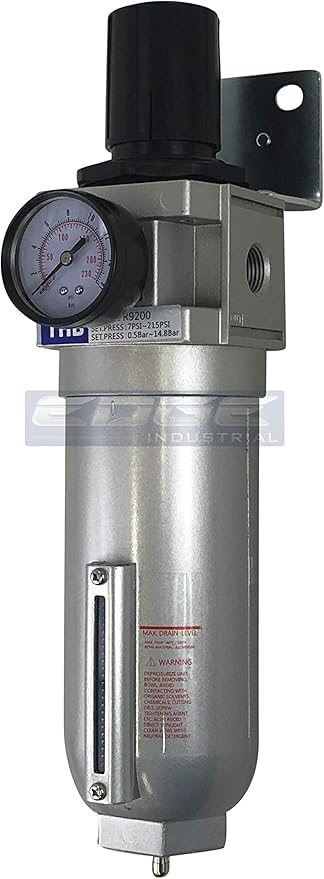 3/4" NPT HIGH FLOW AIR PRESSURE REGULATOR & PARTICULATE FILTER WATER TRAP COMBO FOR COMPRESSED AIR COMPRESSORS by THB