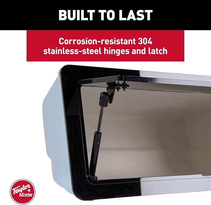 Taylor Made Electronics Box (27" W x 26" D x 10" T) for T-Top Boats, Watertight Plexiglass Door Panel, Stainless-Steel Lock, Corrosion-Resistant Hardware, Protects Valuables - Image 5