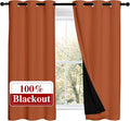 NICETOWN 100% Blackout Curtains 54 inches Long, Double-Deck Completely Blackout Window Treatment Thermal Insulated Lined Drapes for Small Window (Burnt Orange, 1 Pair, 42 inches Width Each Panel) by NICETOWN