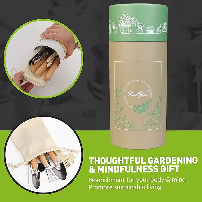 Indoor Garden Tools for Gardening - KiiZYS 12-Piece Small Garden Tools Set - Indoor Gardening Gifts for Women - Mini Hand Tools House Plant Tool - Image 3