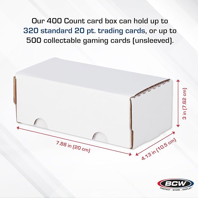 BCW 400-Count Trading Card Storage Box | Baseball Card Storage Box for Sports Cards | Cardboard Organizer for Football, Basketball & More - 10 Pack - Image 3