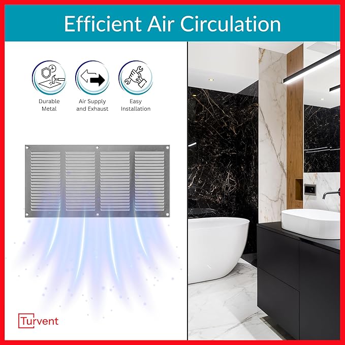 14x6 Vent Cover (Duct Opening) - HVAC Return Air Grille for Wall and Ceiling - Stainless Steel AC Vent Cover with Mesh - Rectangular Ventilation Register - Overall Size: 15.75" W x 7.87" H - Image 2