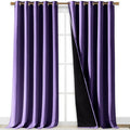 NICETOWN 100% Blackout Blinds, Laundry Room Decor Window Treatment Curtains for Large Patio Sliding Door, Thermal Insulated Lilac Purple Curtains for Bedroom, Set of 2, 70 inches x 108 inches by NICETOWN