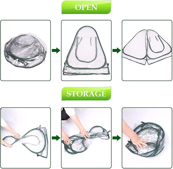 Pop up Greenhouse Cover, Transparent PVC Mini Small Grow Plant House Tent, Gardening Flowerpot Warm Room Backyard Flower Shelter for Indoor Outdoor (27"x27"x31") - Image 4