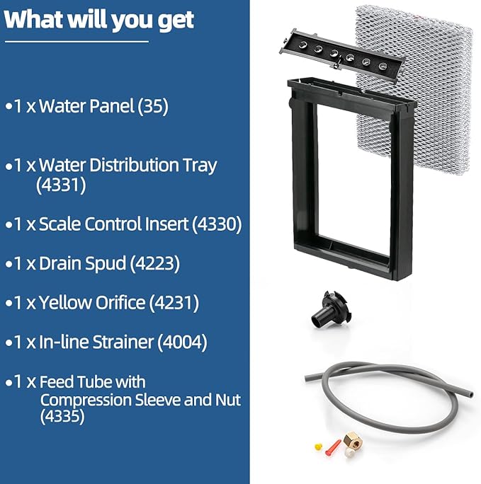 4839 Humidifier Maintenance Kit with Model No. 35 Water Panel Humidifier Replacement Filter Compatible with Aprilaire Whole Home Humidifier Models 600, 600A, 600M Humidifier Parts & Accessories - Image 6