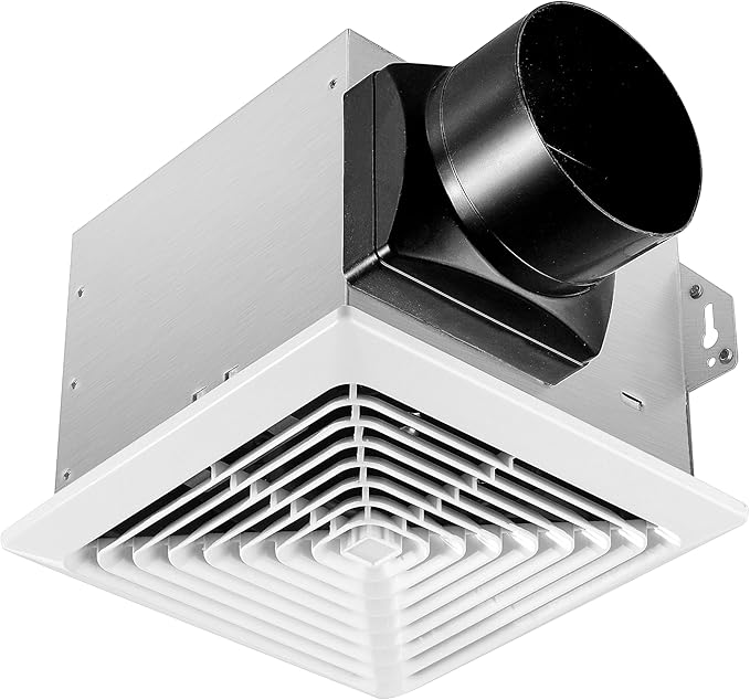 Bathroom Exhaust Fan 80CFM 1.5Sone, 4inch duct, Energy-Saving Household Ventilation Fan with Humidity sensor, No Attic access Needed Installation, Classic White Grille by Unknown