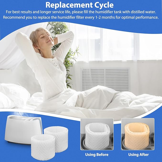 Extolife 3 Pack WF2 Humidifier Filters for Vicks Humidifier V3100 V3500 V3600 V3700 V3800 V3850 V3900, for Kaz 3020, for Honeywell HCM-350 HCM-630 HCM-300T, for Sunbeam 1118 1119, ECM-250i, ECM-500 - Image 5