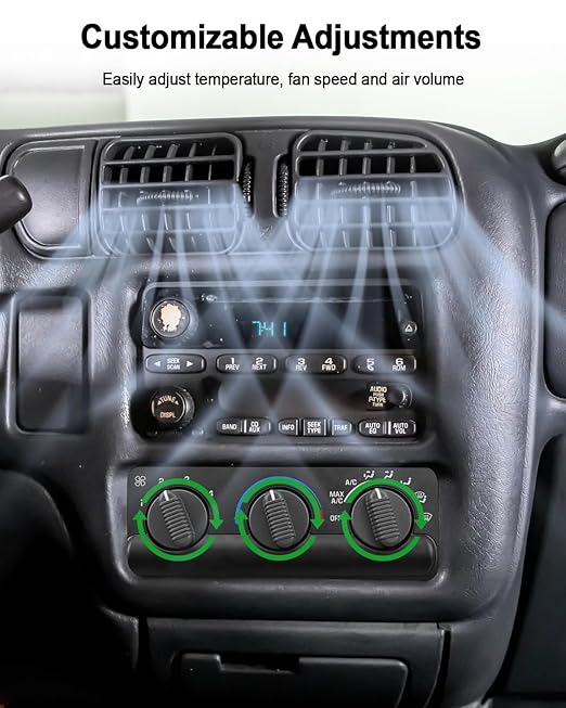 Heater AC Climate Control Module Fit for Chevy Blazer S10 GMC Sonoma Oldsmobile Bravada 1999-2005, HVAC Temperature Control Panel Replace 16250545 15098964 09351325, Without Rear Windshield Heating - Image 3