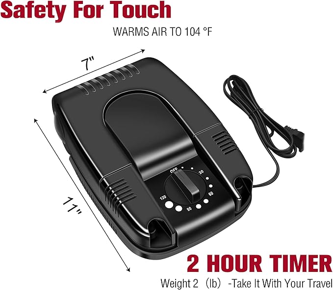 Portable Electric Shoes Boots Dryer and Warmer with Folding and Drying Adjustable Rack - Image 2