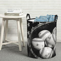 Vintage Baseballs Retro Flag Display Design Round Laundry Hamper Bag - Water-Resistant Oxford Fabric, Handles Small by Unknown