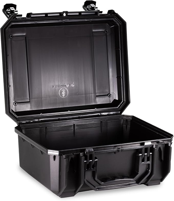 Seahorse 530 Heavy Duty Protective Dry Box Case Without Foam - TSA Approved/Mil Spec / IP67 Waterproof/USA Made for Cameras, Action Cameras, Firearms, Camping, Kayaks (Black) by SeahorseCases