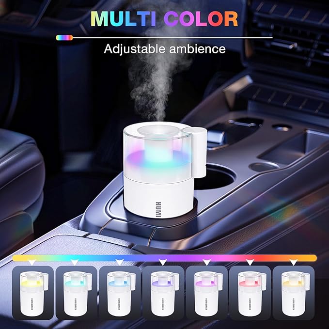 Portable Mini Humidifier, 180ml USB Cool Mist Small Humidifiers for Bedroom, Personal Desktop Humidification for Car Office Travel & Indoor Plants(White) - Image 2