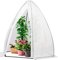 VIVOSUN Portable Mini Greenhouse 72x63x63-Inch Tent-Style Greenhouse, PE Cover with Roll-up Zipper Door and Window, for Indoor Outdoor or Garden Plant Growing, White by VIVOSUN