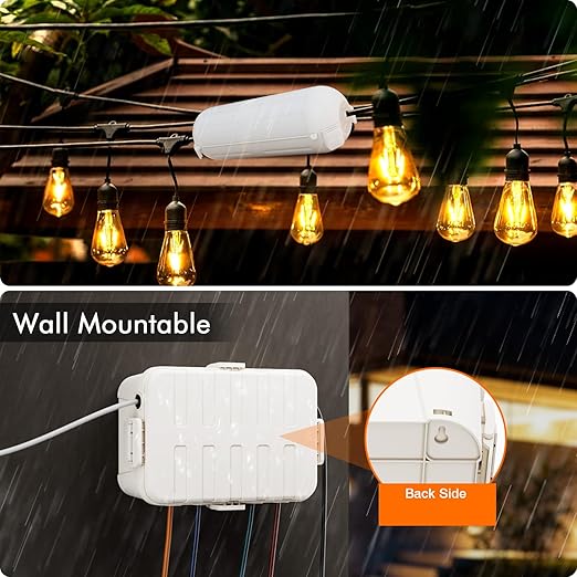RESTMO 5-Piece Outdoor Waterproof Electrical Box Set – 12.5" x 8.5" x 5" Large & 7.1" x 2.3" x 2.3" Small, Weatherproof Boxes for Power Strip, Outlet, Plug, Socket, Timer, Holiday Light, White - Image 5