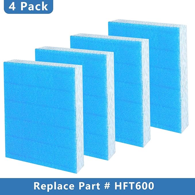 Filter Replacement for Honeywell Humidifier Filter T HFT600, Wicks with Blue Pre-Filter Layer, Humidifier Filters Compatible with Honeywell Humidifier HEV615 HEV620 (4 Filters & Blue Pre-Filter Layer) - Image 2