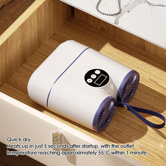 Diydeg Shoe Dryer, Portable Fast Drying with Dual Retractable Hoses, 55C Warm Air Circulation, 240 Minute Timer, Boots Dryer for Sneakers Boots Socks Gloves Travel Camping - Image 2