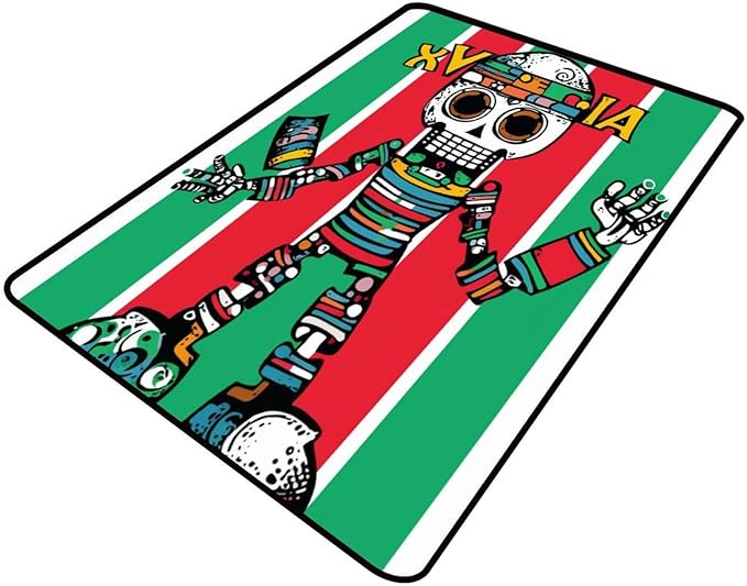 Wall-to-Wall Carpeting, Skull Robot Pattern Printing Non-Slip Area Rugs Fade Resistant, Flame Resistant, Quick Dry, Stain Resistant, Waterproof Floor Carpet for Living Room Bedroom, 24 x 36 Inch by Snarena