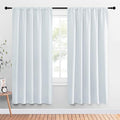 NICETOWN Bedroom Window Curtain Panels - Window Treatment Thermal Insulated Rod Pocket Room Darkening Drapes for Patio Door (Greyish White, 2 Panels, 52 in x 72 in (W x L)) by NICETOWN