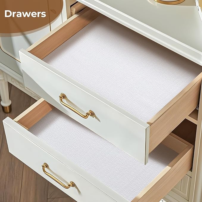 Coavas Extra Grip Thickened Shelf and Drawer Liner - Non-Adhesive Non-Slip Waterproof Mats for Kitchen Cabinets, Drawers, Shelves, Dresser & Cupboard, Easy Cut DIY (White, 12IN x 30FT) - Image 8