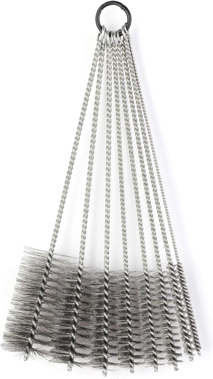 12 Inch Pipe Cleaning Brush Set with Stainless Steel Bristles, Tube Bottle Brush Kit, 8 Sizes for Auto Parts, Bottles, Guns, Tubes, Etc. - Image 7