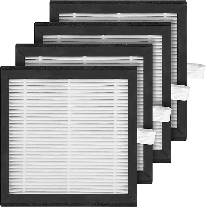 4 Packs DH02 H13 HEPA Replacement Filter Compatible with Tenergy Sorbi DH02 1000ml 2 in 1 Dehumidifier/Air Cleaner Purifier, Afloia AQ8 Q8, Honati, Hysure Q7 Purifier,2 Stages of Filtration by XBWW