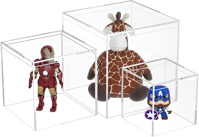KissYou Acrylic Box with Lid 2 Pieces Clear Square Cube Jewelry Storage Box Small Plastic Containers for Weddings, Candies & Accessories - Image 4