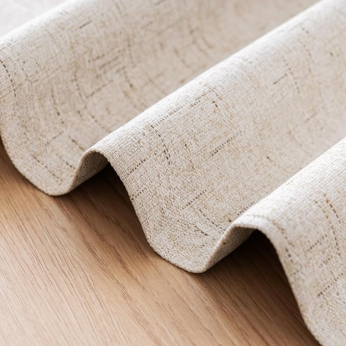 H.VERSAILTEX Blackout Curtains Durable Thick Textured Polyester Blackout Patio Door Curtain Anti Rust Grommet Extra Wide Sliding Door Curtain Panel, W100 x L96 inch - Natural - Image 8