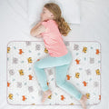 Organic Incontinence Pads for Kids & Toddlers - 5 Layer Waterproof Protectors for Overnight Bed Wetting - Reusable & Washable Pee Pads - Fits Twin to Full Size Beds - 34" x 52" Tiger Bear Fox by Wovenx