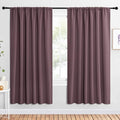 NICETOWN 2 Panels Blackout Curtains, Rod Pocket Window Curtains Room Darkning Drapes for Bedroom/Living Room, Thermal Insulated Solid Draperies for Home Office/Study, 62 by 72-Inch, Dry Rose by NICETOWN