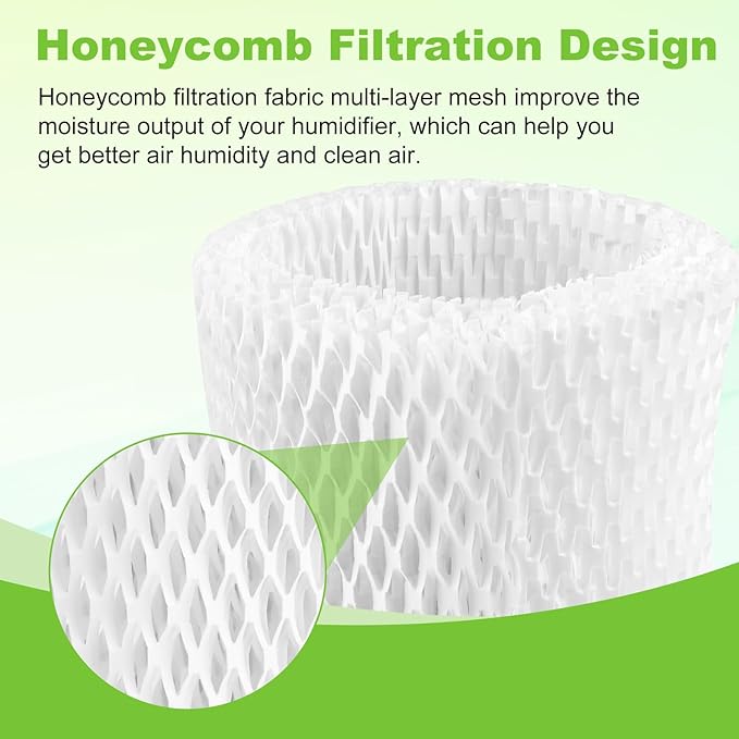 4 Pack Humidifier Wicking Replacement Filter Compatible with Canopy Bedside and Nursery Humidifier, Wood Pulp & Paper Filter, Honeycomb Filtration Design - Image 4