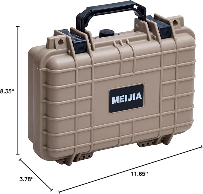 MEIJIA Portable All Weather Waterproof Protective Hard Case, Small Camera Case,Dry Case with Customizable Foam,Fit Use of Drones, Camera,Equipments, 11.65 ”x8.35”x3.78” - Image 9