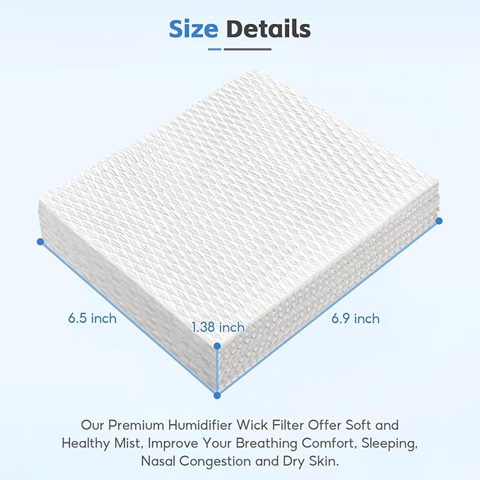 8-Pack HFT600 Humidifier Replacement Wicking Filter T for Honeywell Hev615 Hev620 Humidifier, Compatible with Honeywell HFT600 Humidifier Filter T, Replace Part# HFT600T HFT600PDQ - Image 9