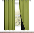 NICETOWN Full Shade Curtain Panels, 37" Wide x 70" Long, Fresh Green, Pair of Thermal Insulated & Energy Efficiency Blackout Drapes for Living Room, Lined Silky Performance Window Dressing by NICETOWN
